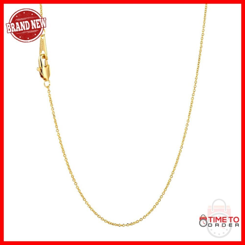 14K Gold Cable Link Chain Necklace Unisex 18-24 Inches